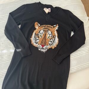 Sparkle City Black Sweater Dress LSU Tigers